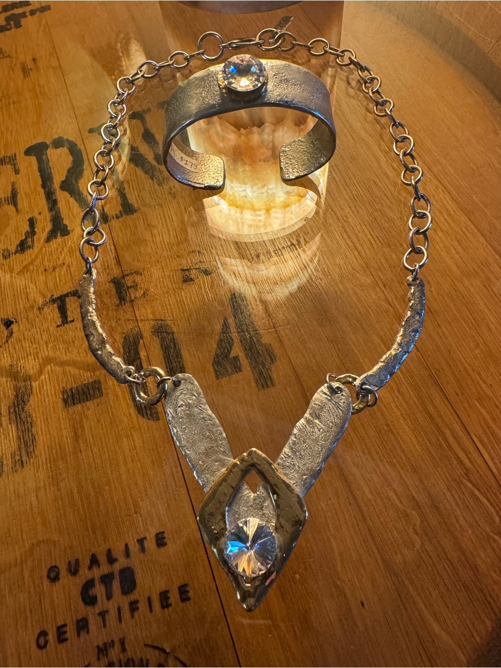 J. Jansen Designs Austrian Crystal Necklace and Cuff Set